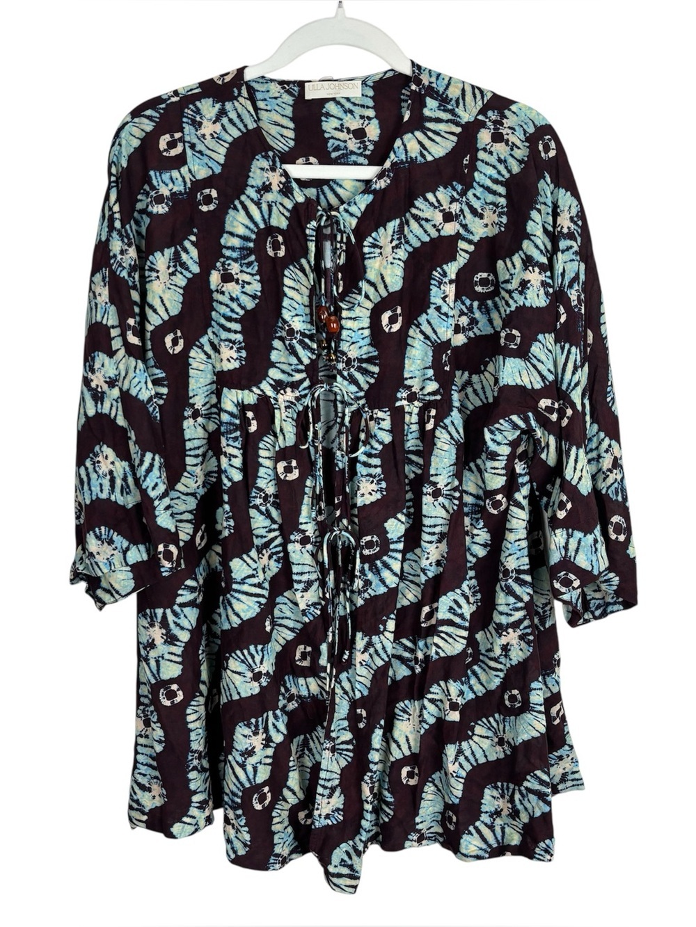 Ulla Johnson Rainn Cotton Blend Swim Cover Up Size Large Swimwear Tie Dye Summer
